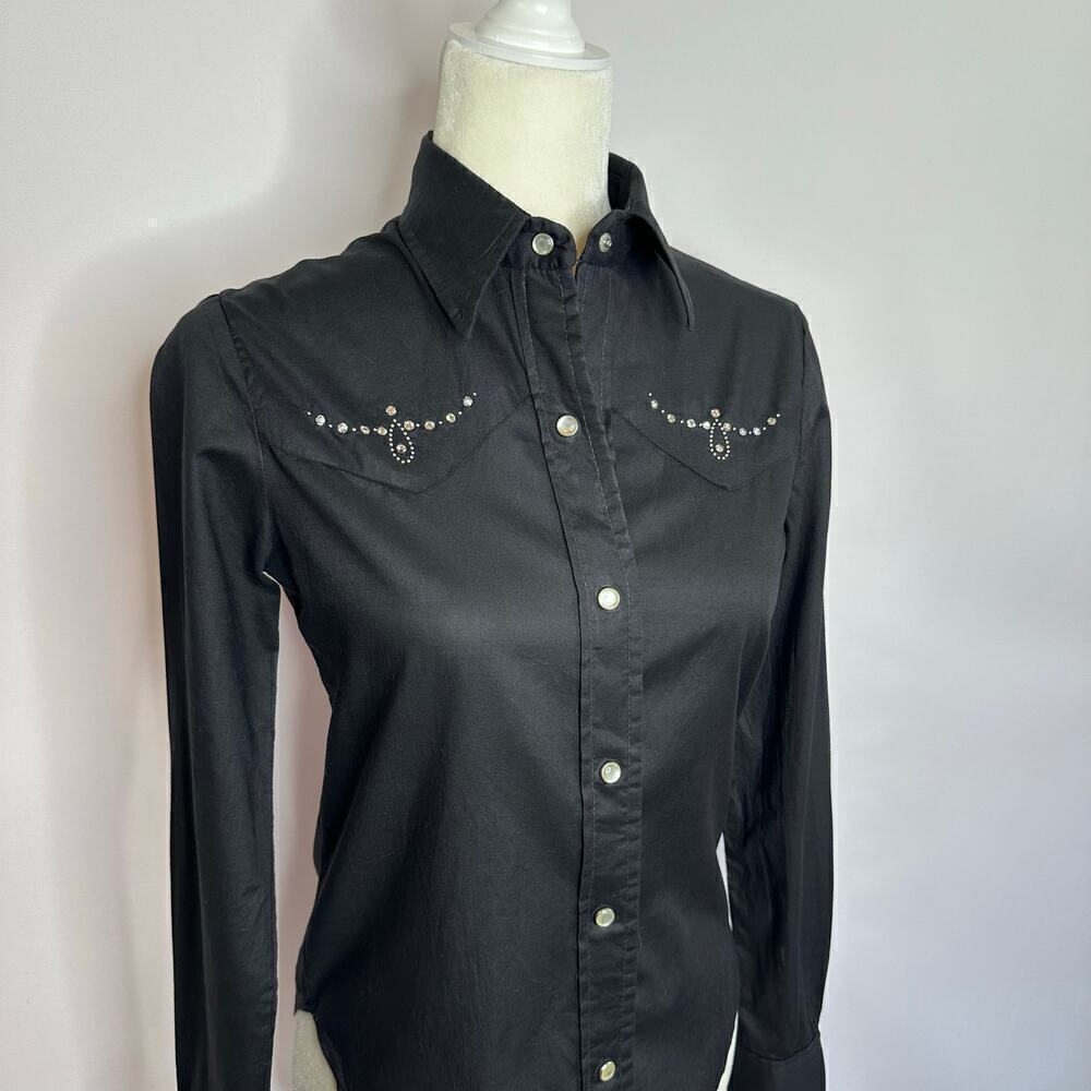 Vintage 1980s Sweet Inspirations Western Pearl Snap Rhinestone Shirt - Picture 2 of 8